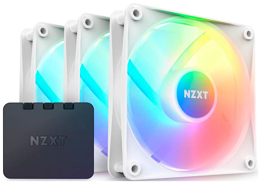 Изображение товара Вентиляторы для корпуса NZXT F120 RGB Core Triple Pack 3x120mm White (RF-C12TF-W1)
