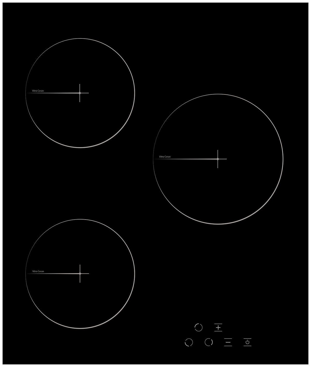 Изображение товара Электрическая варочная панель Simfer H45D13S025 стеклокерамика 3 конфорки сенсорное управление