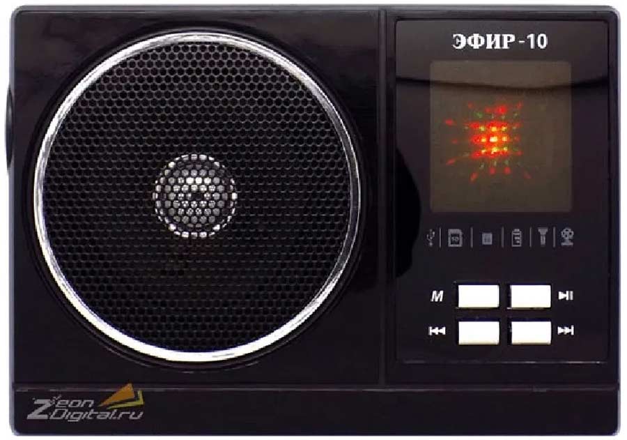 Изображение товара Портативный радиоприемник Сигнал Эфир-10 черный с USB и SD поддержкой