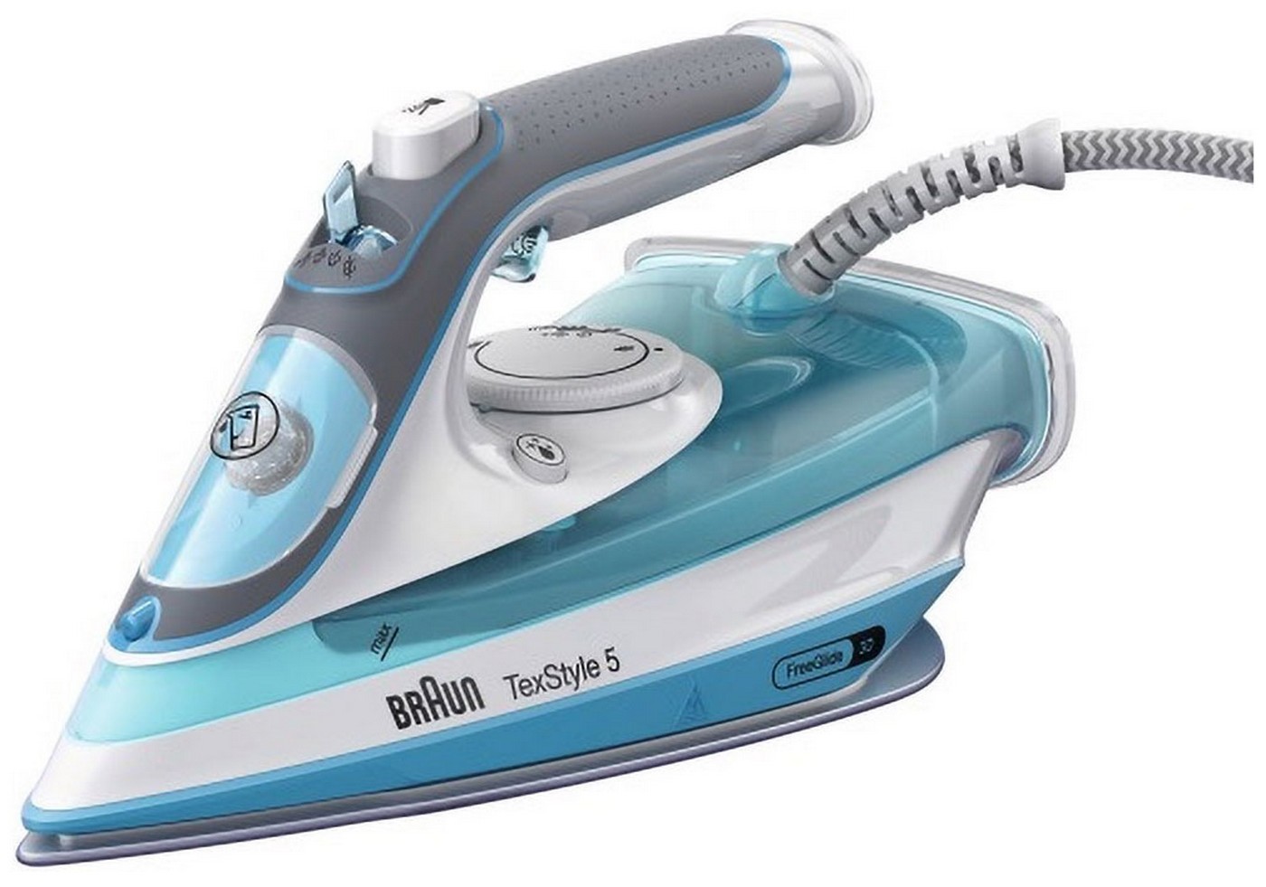 Утюг Braun 12750000-SI5006BL SI, паровой удар, очистка от накипи, голубой
