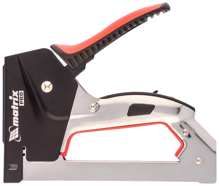 Изображение товара Степлер Matrix 40917 мебельный, стальной, быстрая загрузка, тип скобы 53, 4-14 мм, PRO