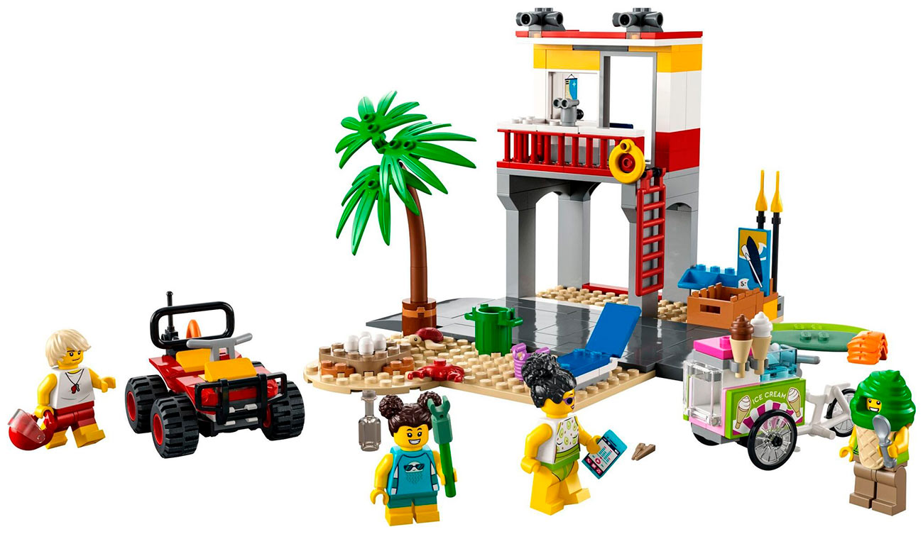Конструктор LEGO Lego My City Пост спасателей на пляже 60328 конструктор lego city пост спасателей на пляже