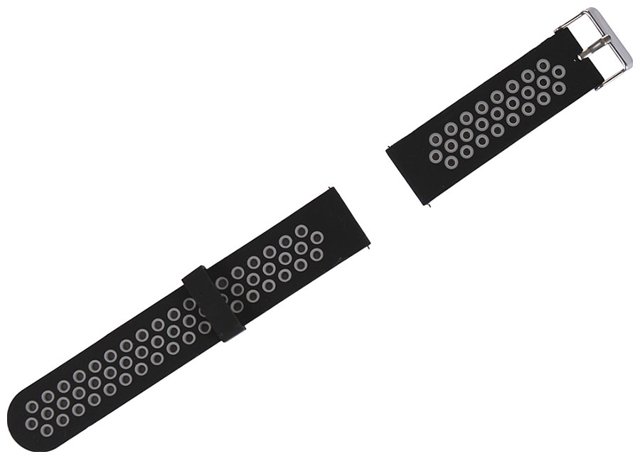 Ремешок силиконовый Red Line для cмарт часов Xiaomi Amazfit BIP/GTS 20 mm, черный с серым ремешок vinatge из потертой кожи для наручных часов huawei watch gt 2 браслет для samsung galaxy active 2 amazfit bip 20 мм 22 мм