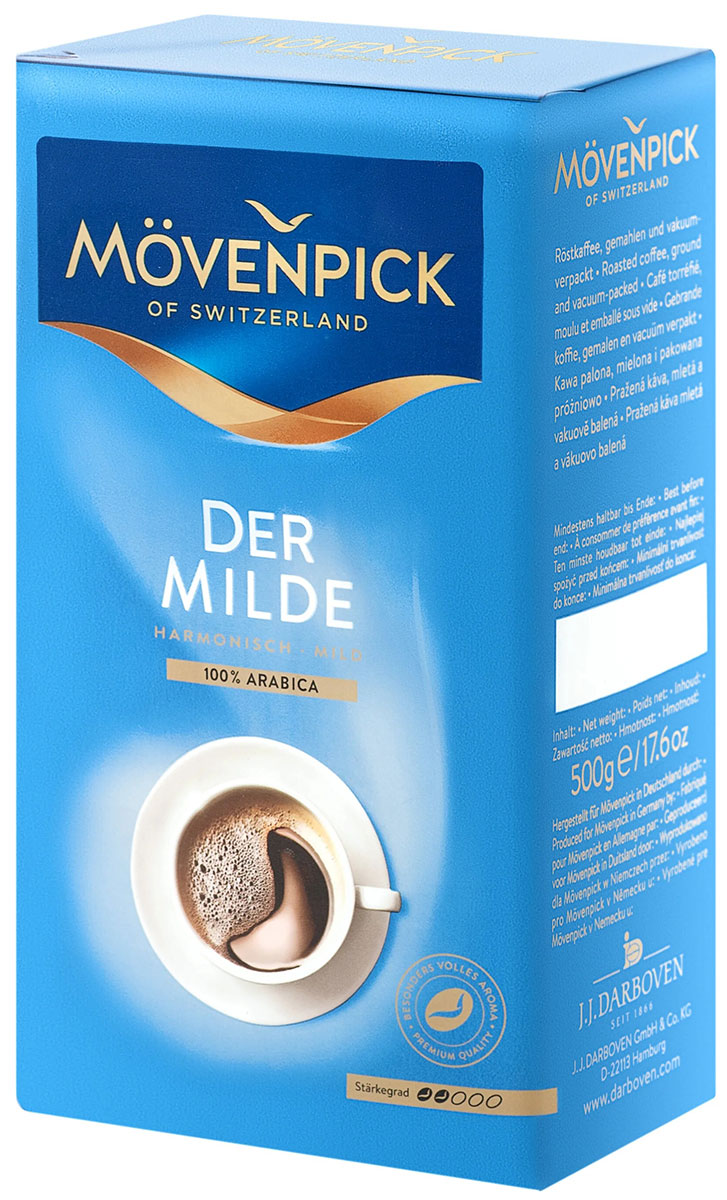 Кофе молотый Movenpick der Milde 500 г кофе movenpick кофе der milde молотый 500 г