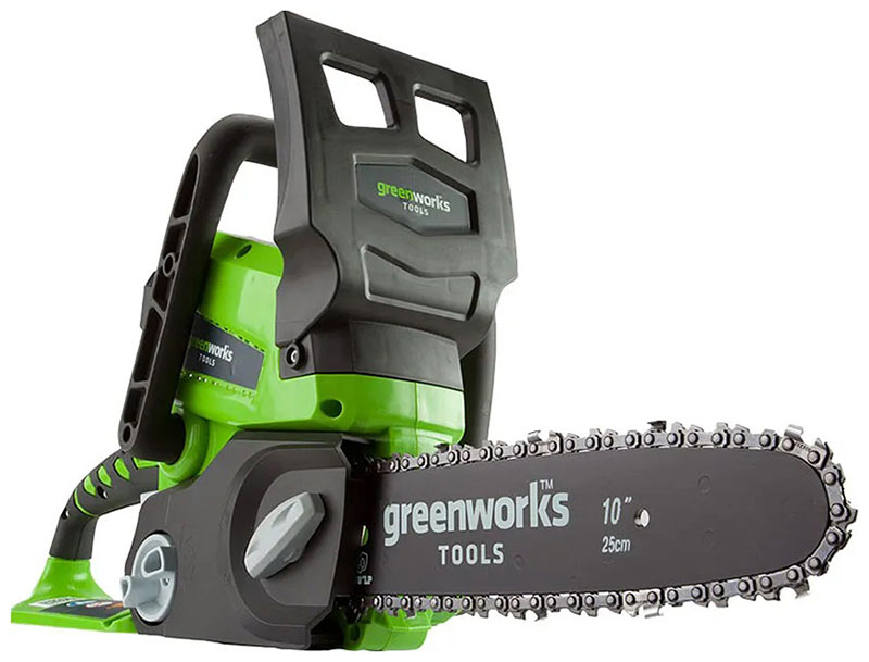 Цепная пила аккумуляторная Greenworks G24CS25K2, 24V, 25 см, с АКБ 2 А/ч и ЗУ