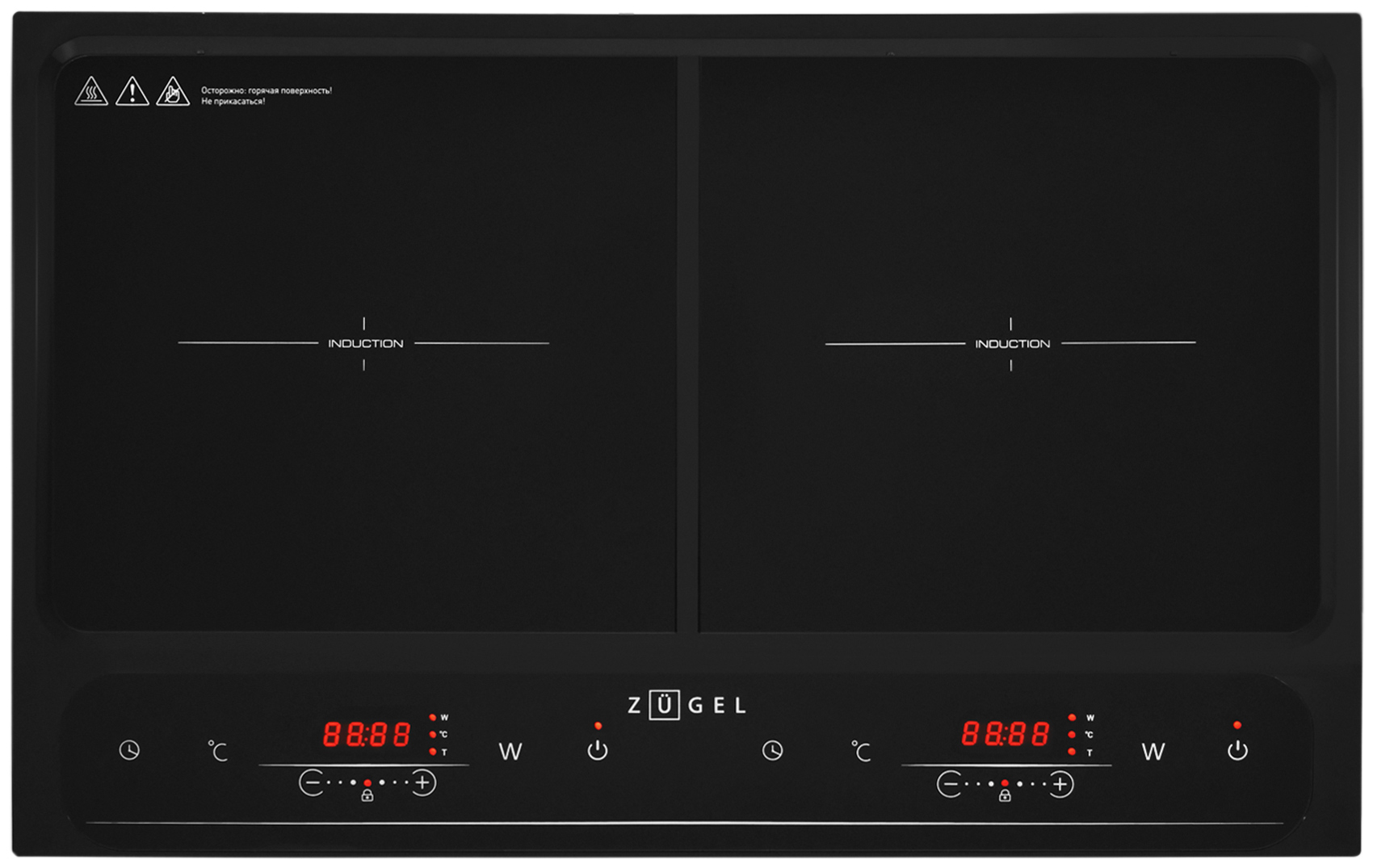 Изображение товара Настольная индукционная плита Zugel ZIH620B черная с сенсорным управлением