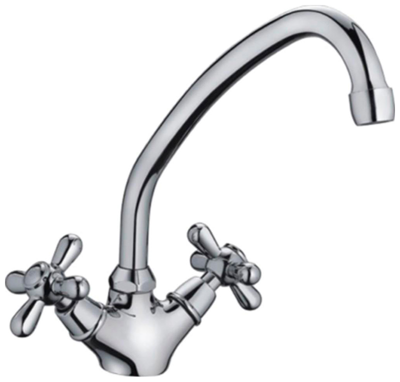 Изображение товара Смеситель для кухни Haiba HB25 хром двухвентильный с поворотным изливом