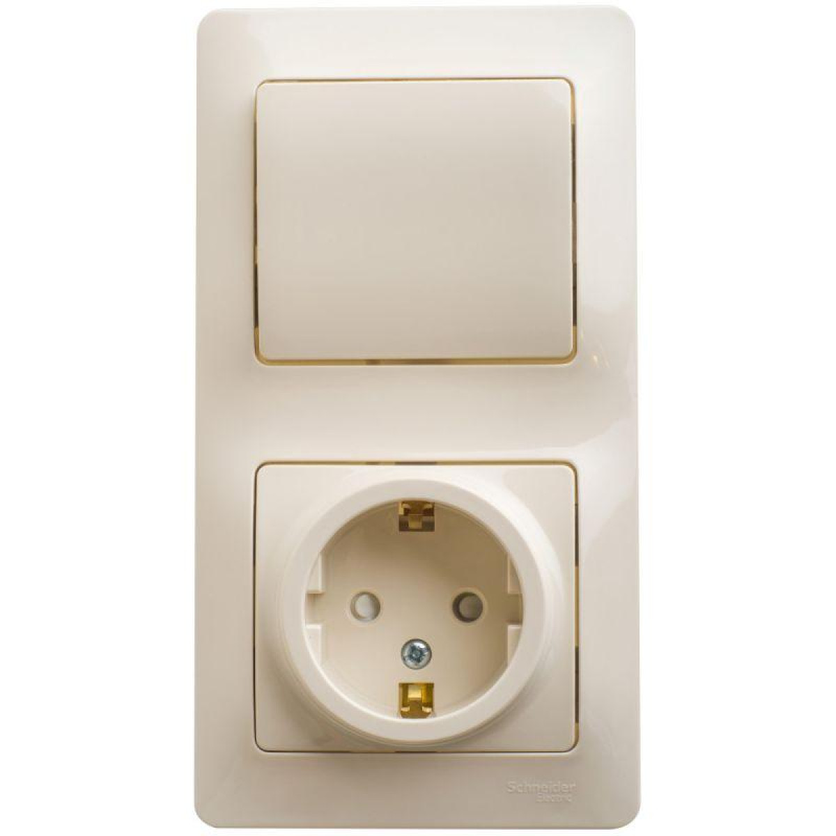 Изображение товара Блок комбинированный Systeme Electric Glossa с защитной розеткой и выключателем