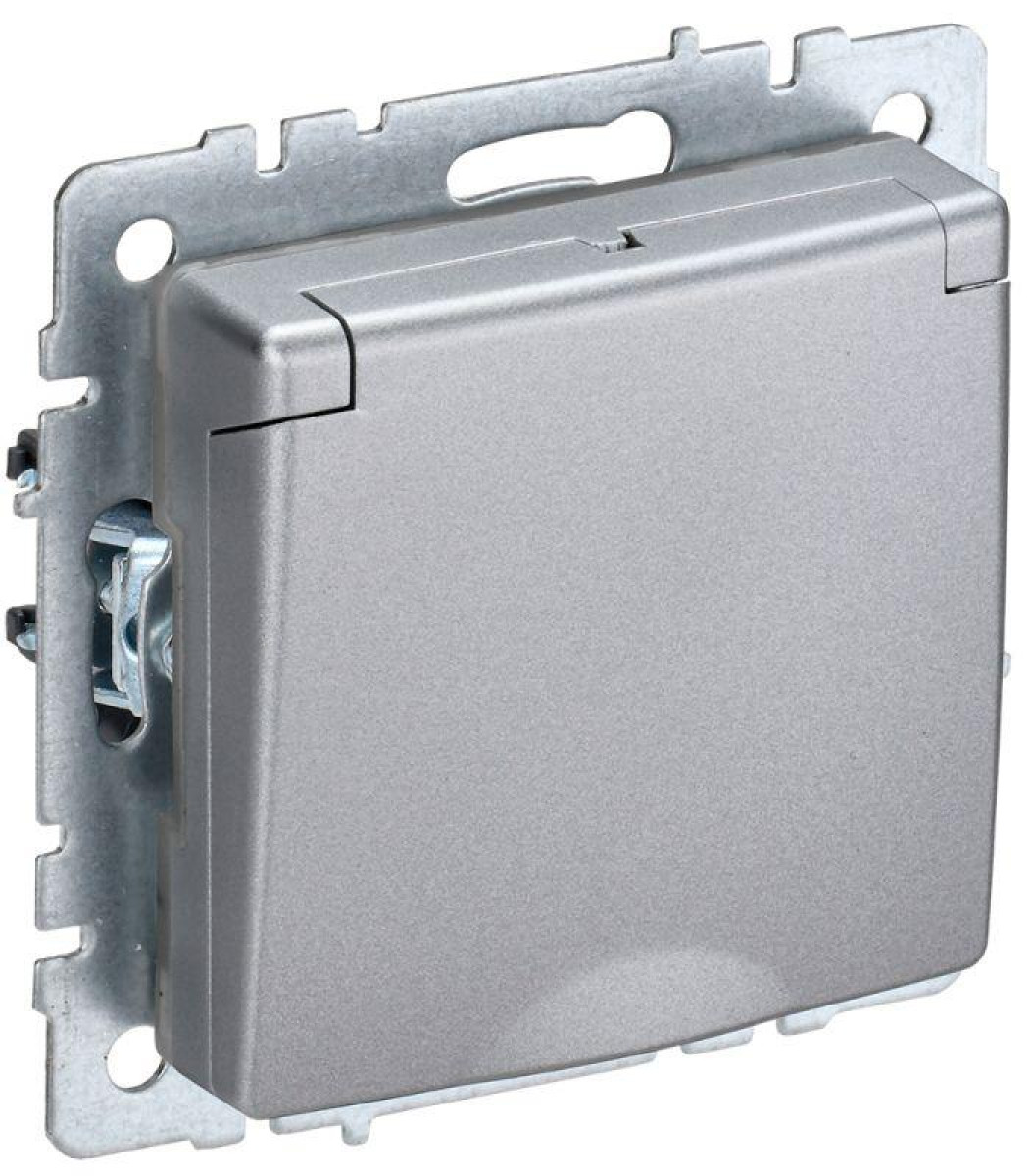 Изображение товара Розетка IEK BRITE РСбш10-3-БрА 16А IP20 с защитными шторками и крышкой