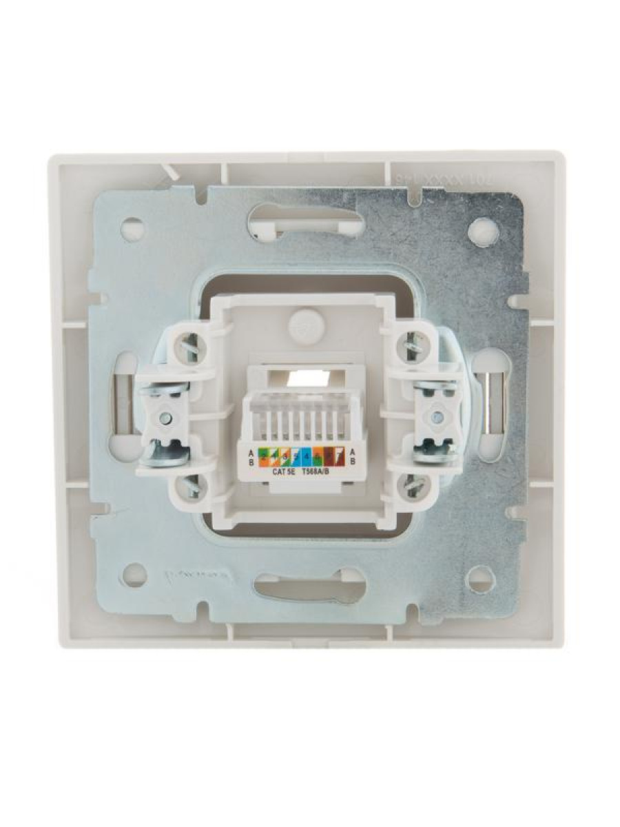 Изображение товара Розетки Lezard Розетка компьютерная 1-м СП Mira RJ45 16А IP20 со вставкой жемчуж./бел. перламутр.