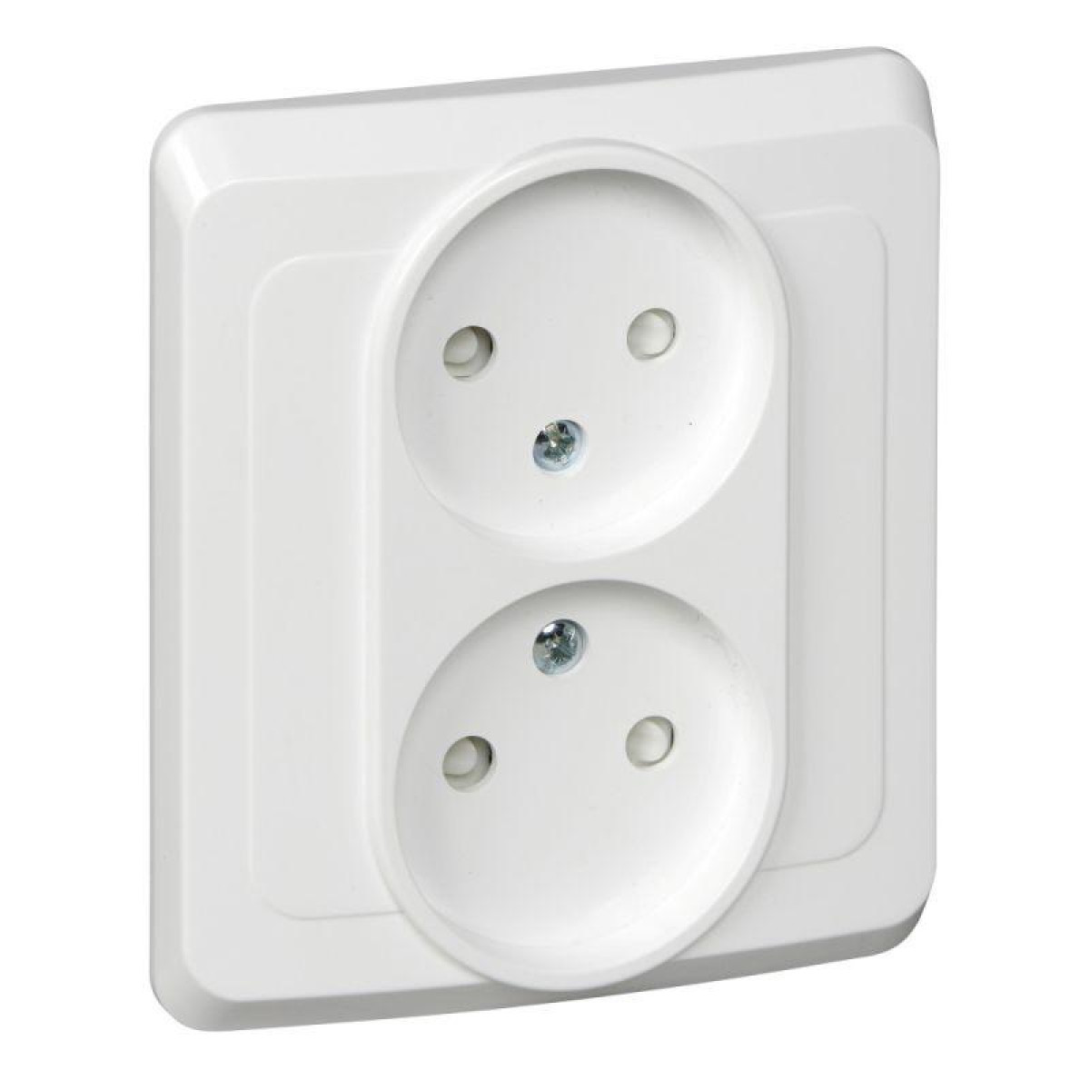 Изображение товара Розетки Systeme Electric Розетка 2-м СП Этюд 16А IP20 250В без заземл. защ. шторки бел. SE