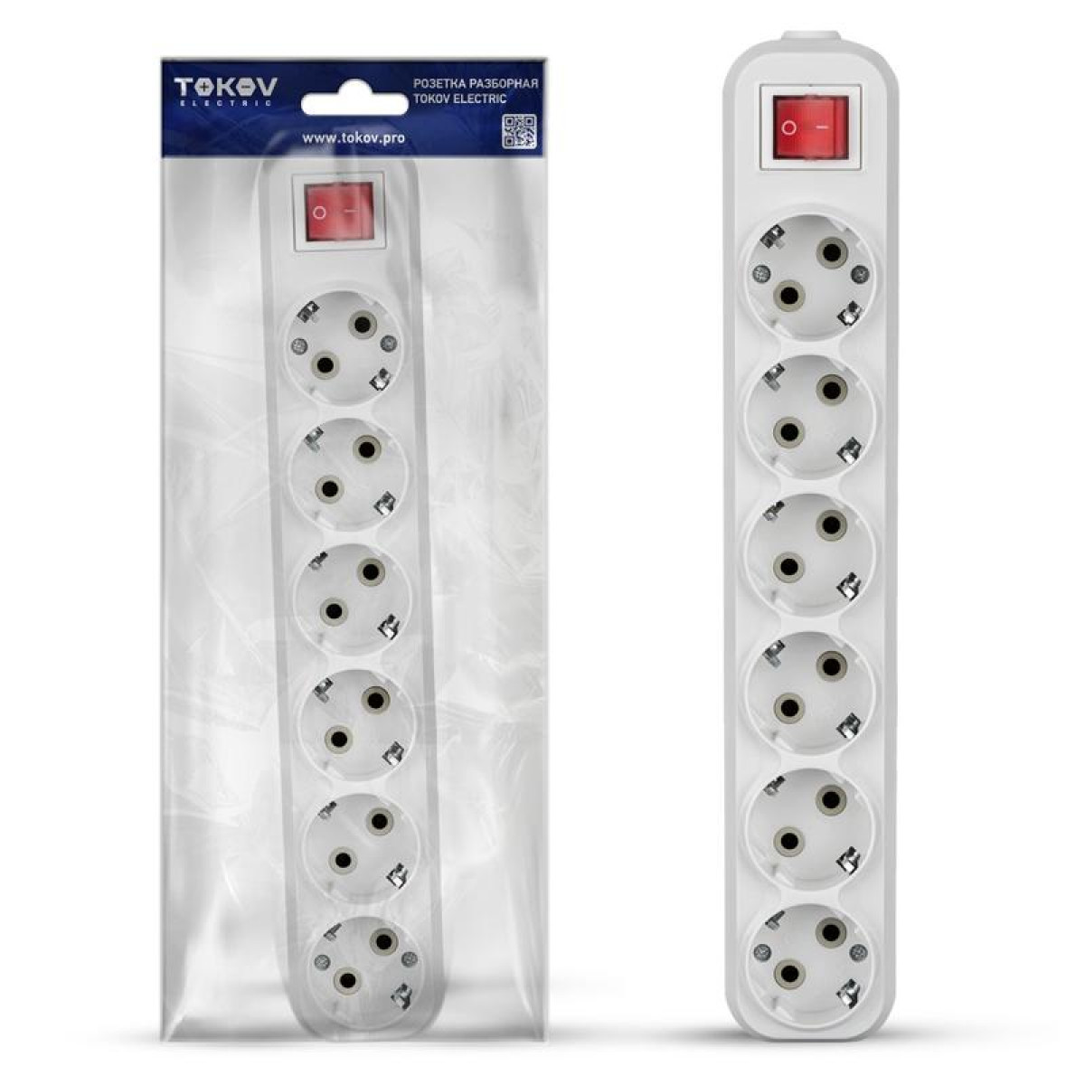 Изображение товара Переходник Tokov Electric Колодка удлинителя 6-м 16А с заземлением