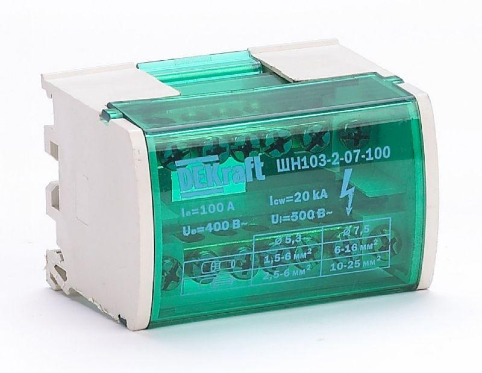Изображение товара Высоковольтное кросс-модульное оборудование DEKraft ШН-103 для DIN-рейки 2х7 групп 100А