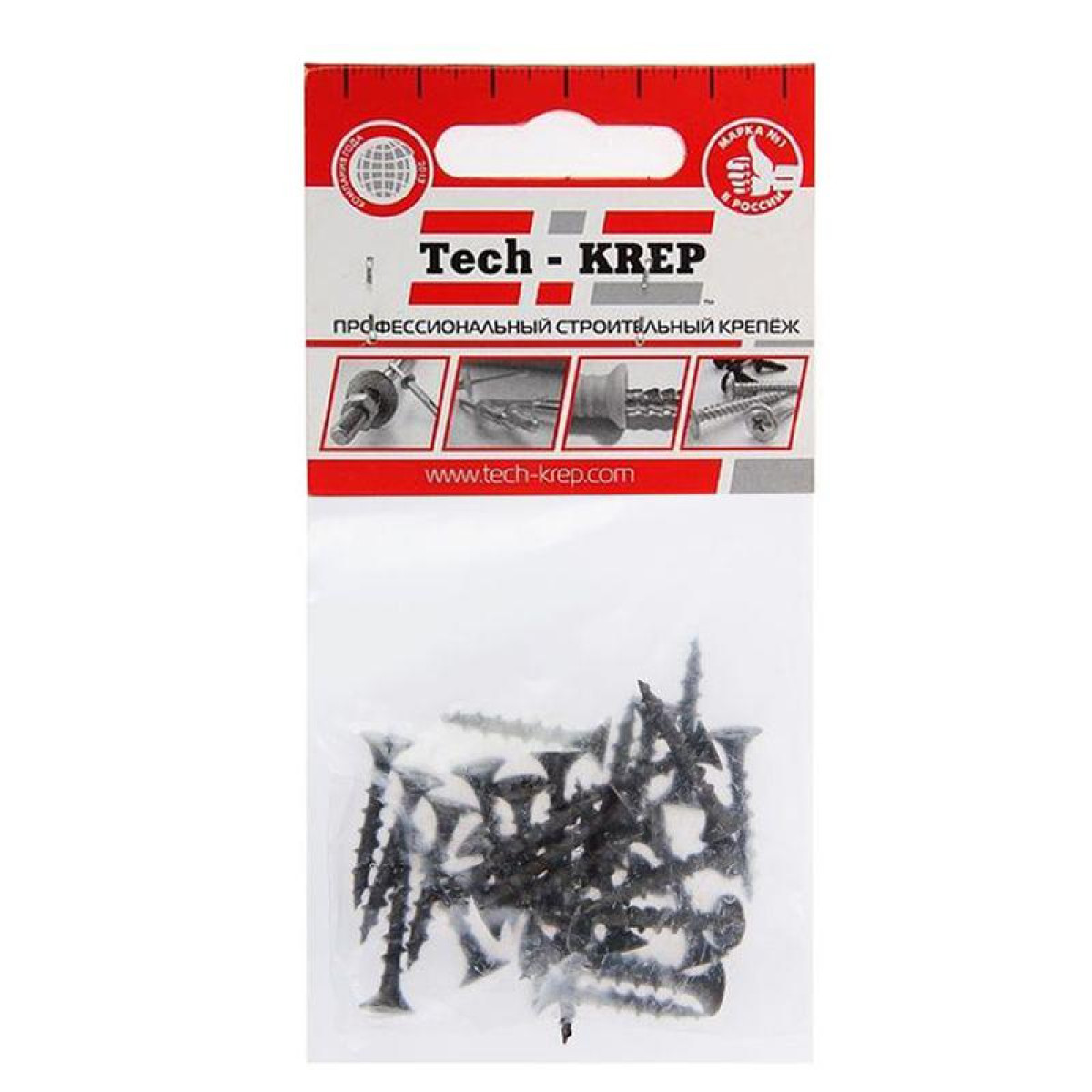 Изображение товара Изделия для электромонтажа Tech-KREP Саморез 3.8х25 гипсокартон-дерево (уп.30шт) пакет Tech-Krep