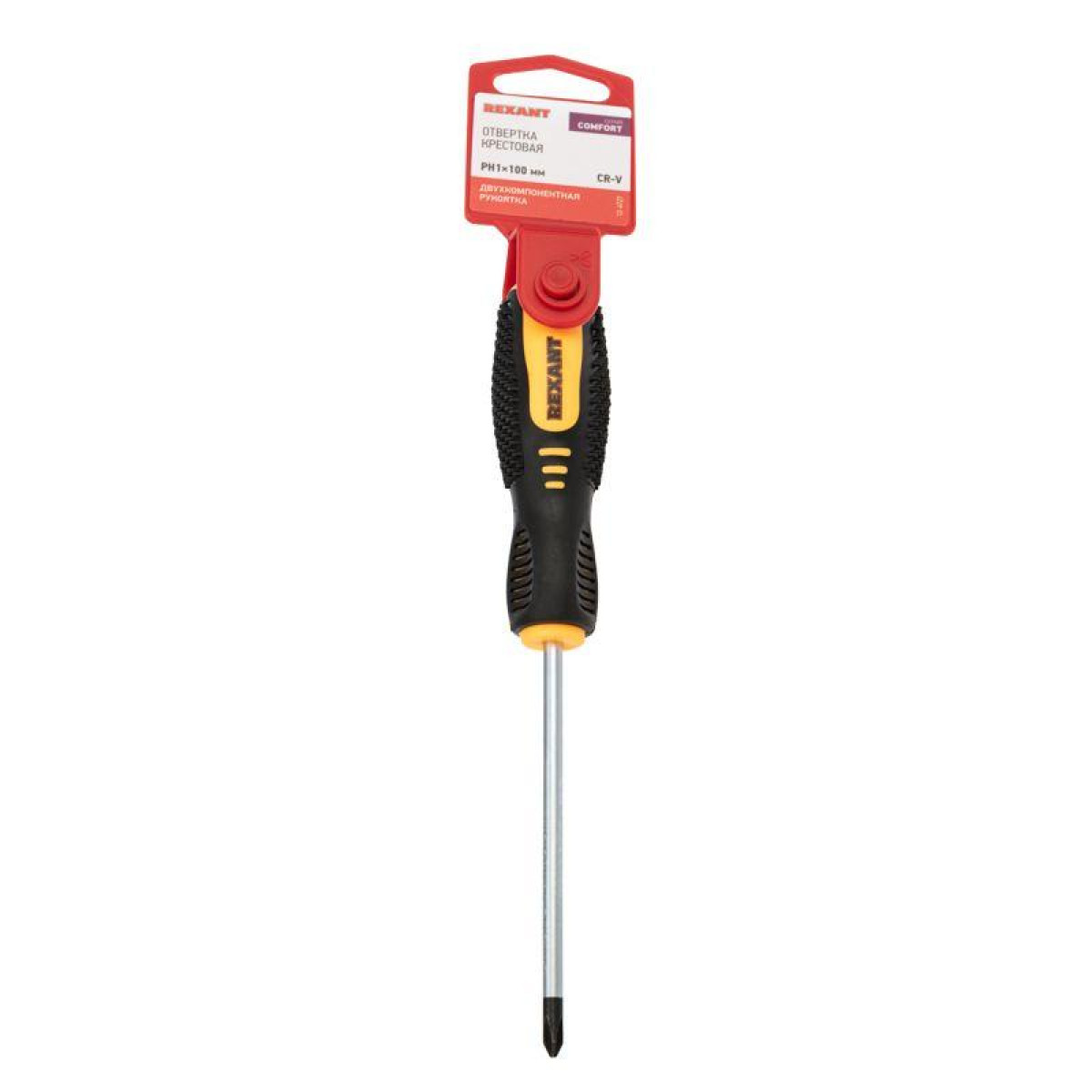 Изображение товара Отвертка крестовая Rexant PH 100 мм двухкомпонентная рукоятка