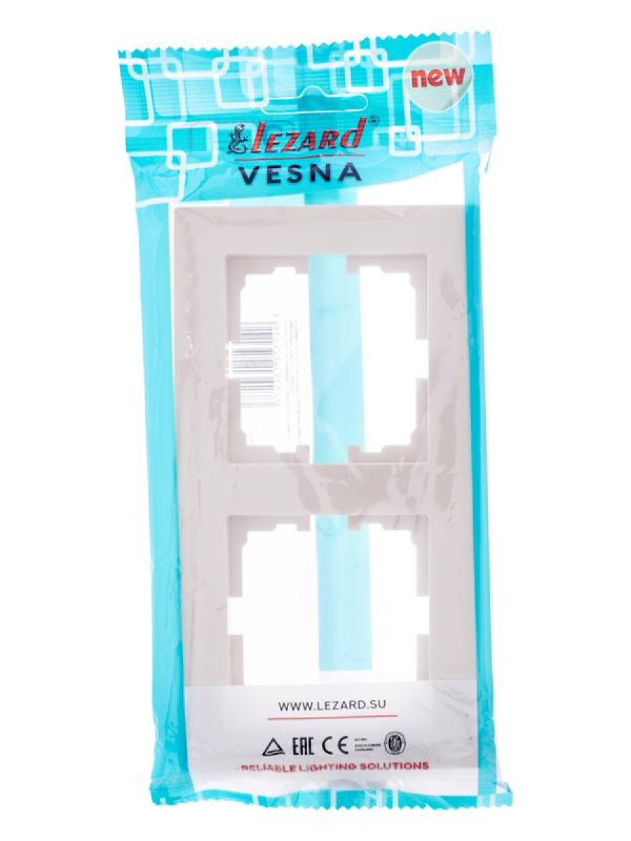 Изображение товара Декоративные рамки для электрических устройств Lezard VESNA 2-местные кремовые