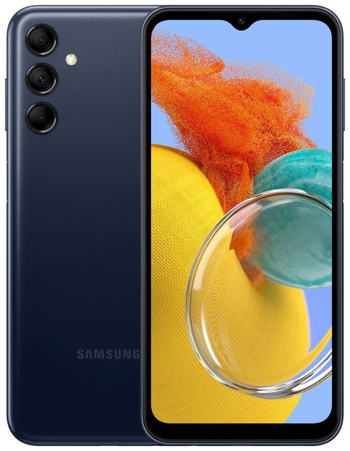 Смартфон Samsung Galaxy M14 SM-M146B 128Gb 4Gb темно-синий металлический чехол для смарт часов samsung galaxy watch 4 classic 46 мм 42 мм gear s3 frontier