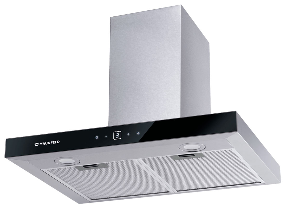 Изображение товара Вытяжка Maunfeld Breeze 60 нержавеющая сталь черное стекло настенная 800 м3/ч