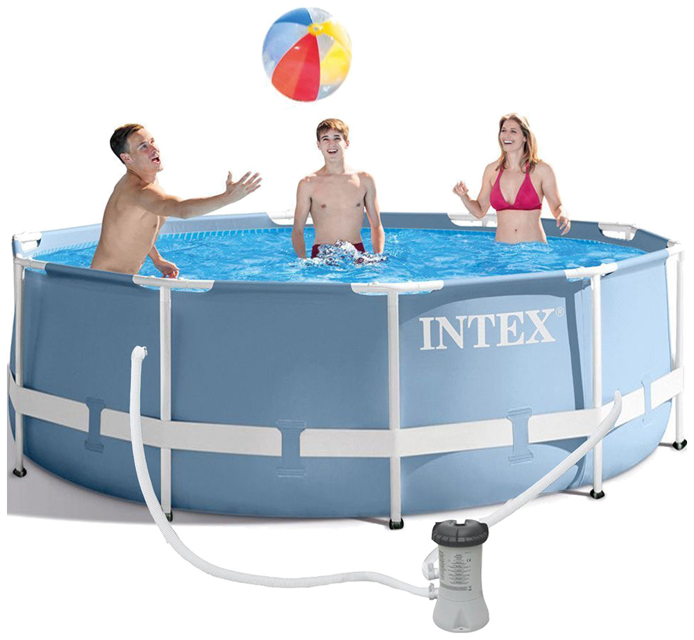 Изображение товара Бассейн Intex Prism Frame 305х99 с фильтр-насосом и лестницей, каркасный бассейн для дачи
