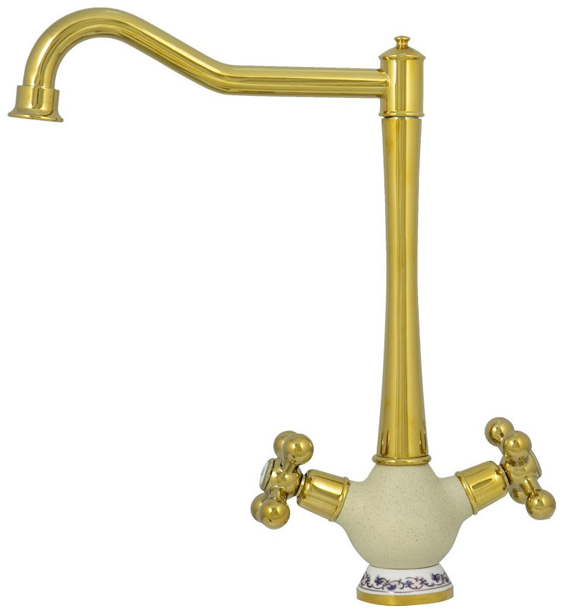 Изображение товара Кухонный смеситель Zigmund & Shtain 2100 МОЛОД.ШАМП в цвете молодое шампанское надежный двухрычажны