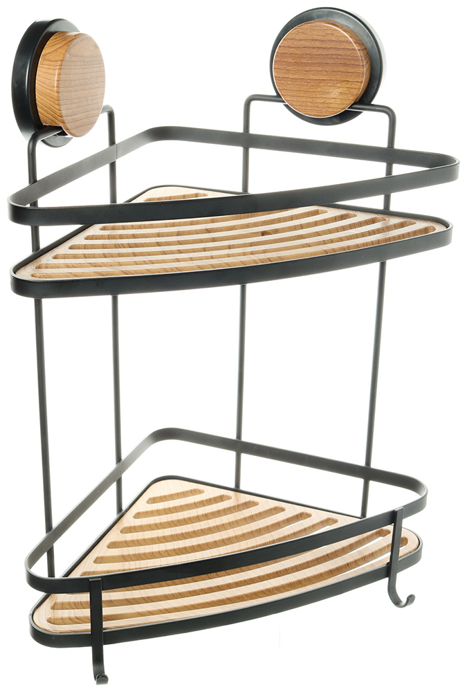 Изображение товара Угловая двухэтажная полка Fixsen Magic FX-940B-2 коричневая и черная