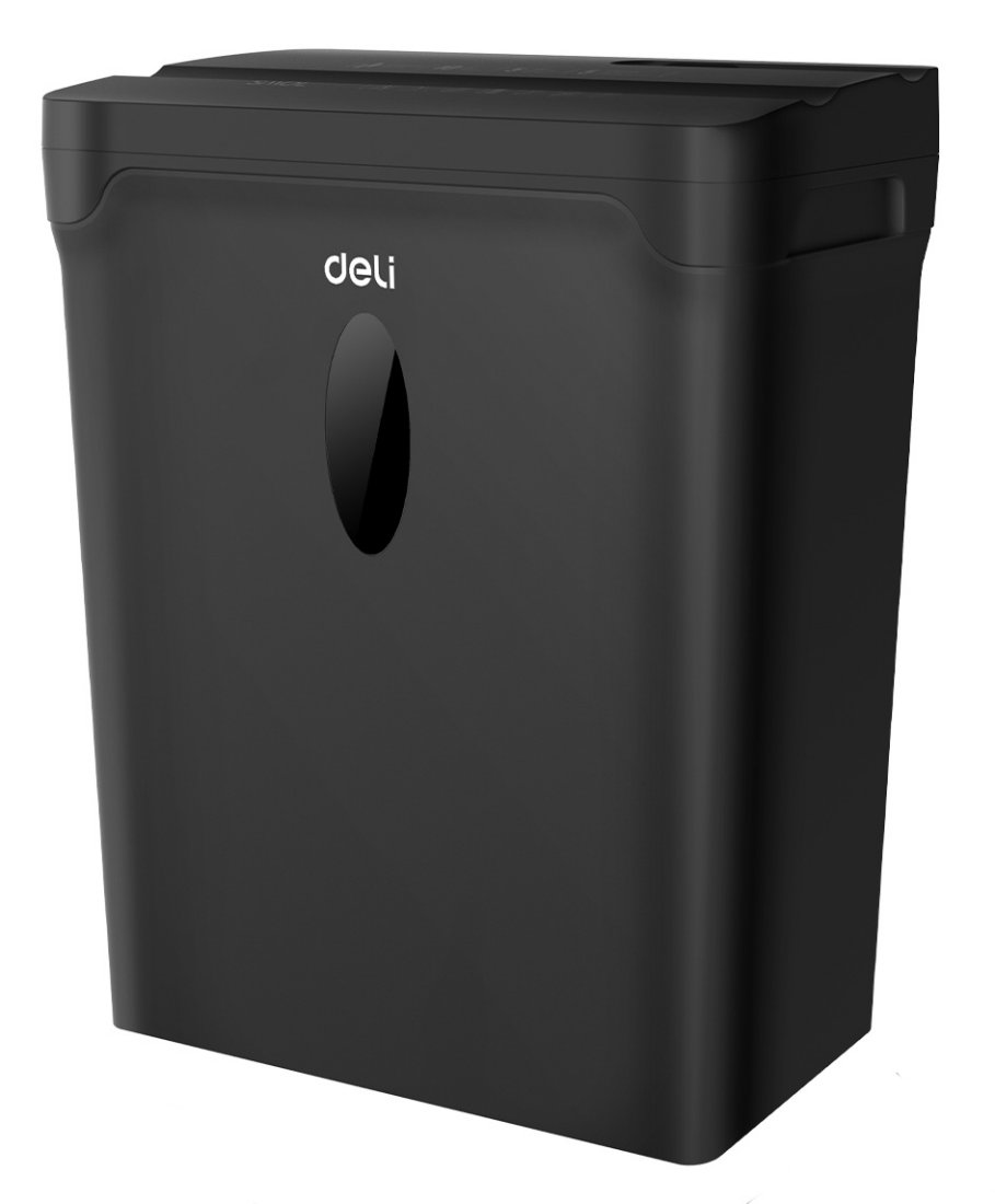 Изображение товара Уничтожитель бумаги (шредер) Cactus Deli ET015 черный с автоподачей (секр.P-4) фрагменты 5лист. 10лтр. пл.карты