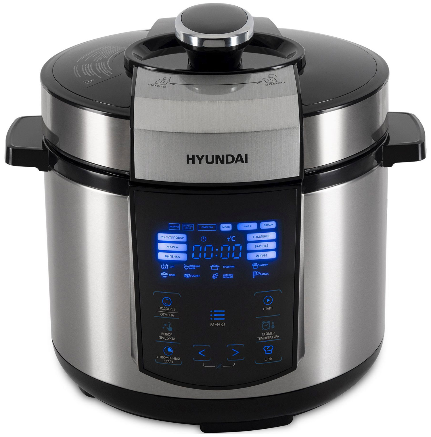 Изображение товара Мультиварка-скороварка Hyundai HYMC-1618, серебристый/черный