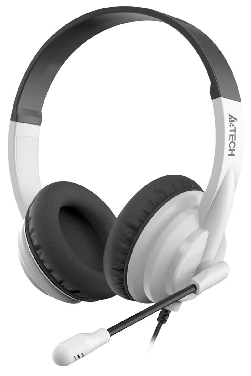 Изображение товара Компьютерная гарнитура A4Tech HU-10 40 мм динамики, USB, накладные, черный/белый