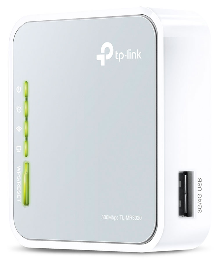 Изображение товара Портативный роутер TP-Link Wi-Fi N300 с поддержкой 3G/4G (TL-MR3020)