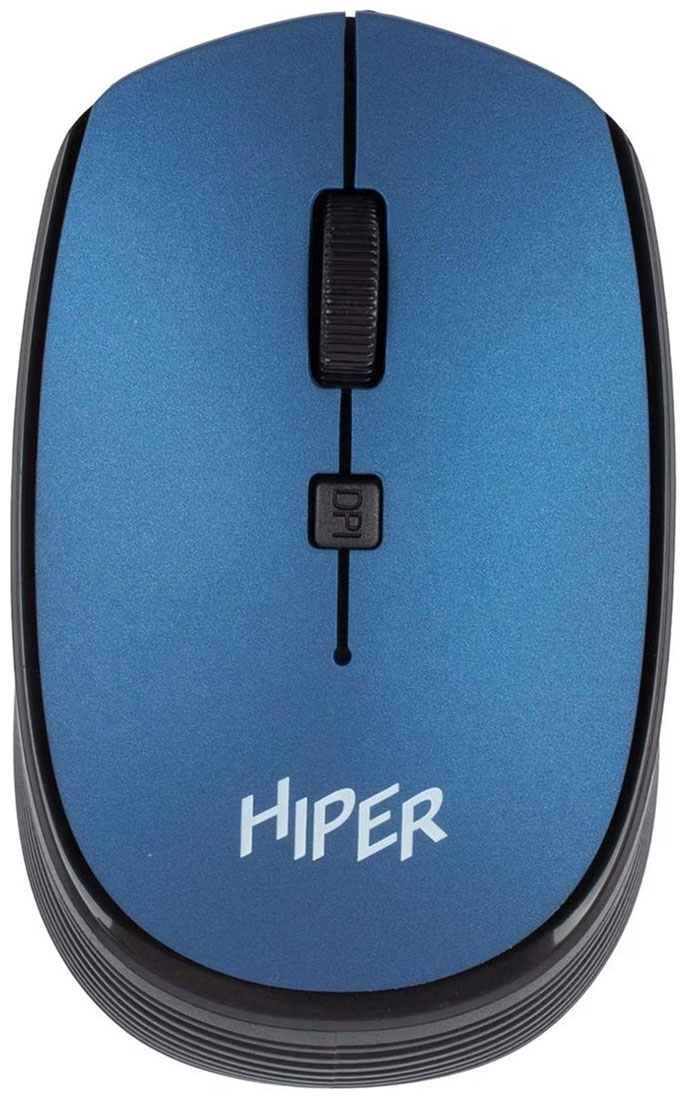 Изображение товара Беспроводная мышь Hiper HOMW-083 синяя с регулируемым DPI и симметричным дизайном