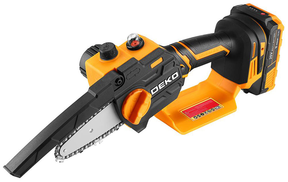 Изображение товара Цепная аккумуляторная пила DEKO DKCHS 20-4 20 В 10 см