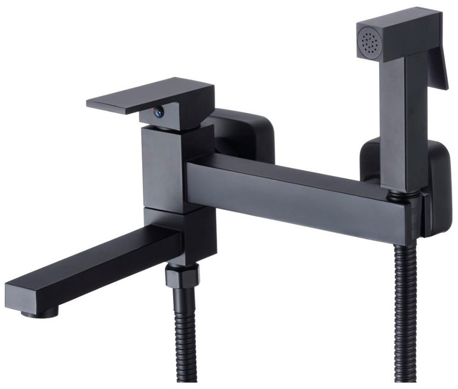 Изображение товара Гигиенический душ со смесителем и изливом D-Lin черный (D181201-A)