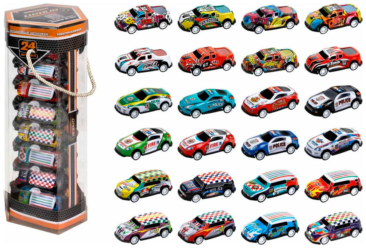 Изображение товара Игровой набор 24 микромашинки Toy Драйв инерционные металлические Изображение товара Игровой набор 24 микромашинки Toy Драйв инерционные металлические
