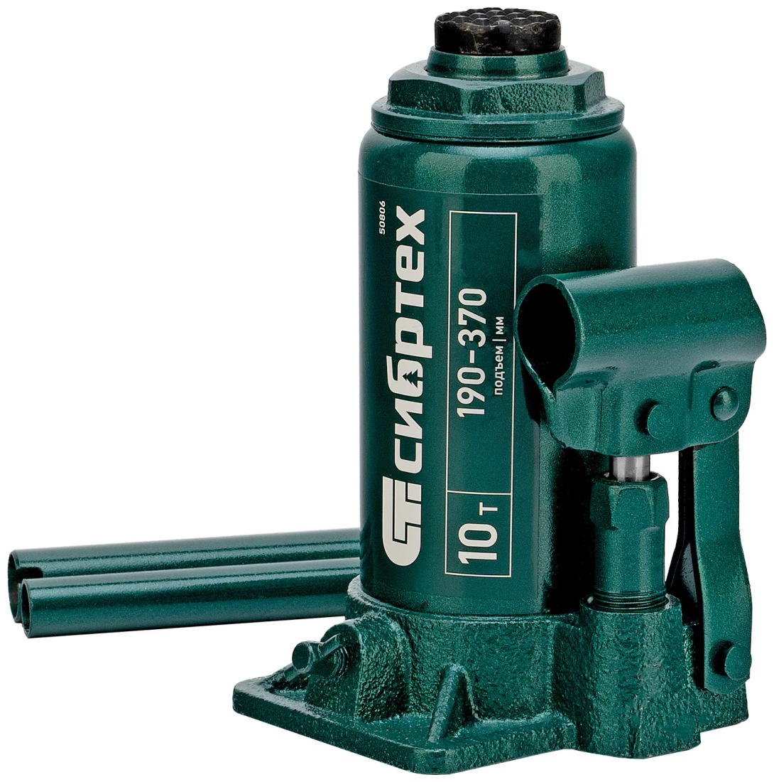 Изображение товара Гидравлический бутылочный домкрат Сибртех 10 т 190-370 мм для авто ремонта