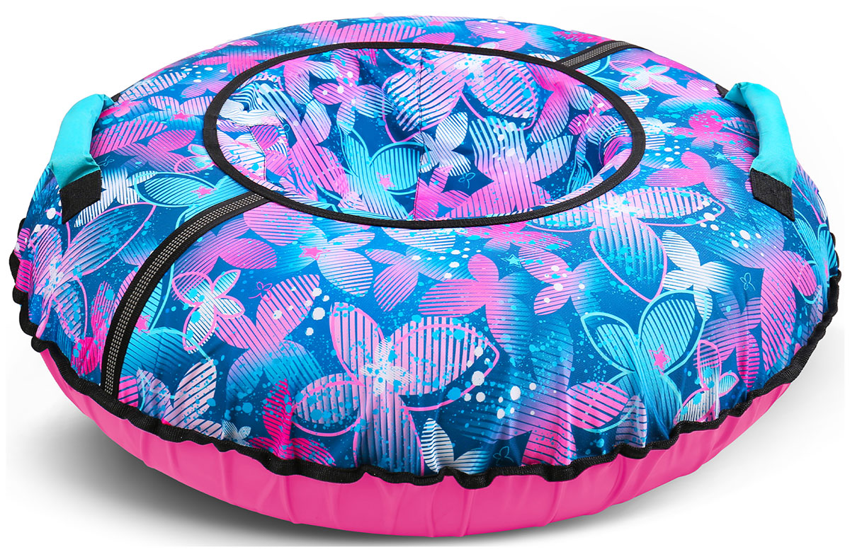 

Тюбинг Ника принтованный (ТБ2К-110) с бабочками на темном, Розовый