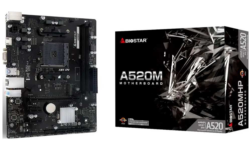 Изображение товара Материнская плата Biostar A520MHP на базе AMD AM4, MicroATX, 7.1 звук, DDR4