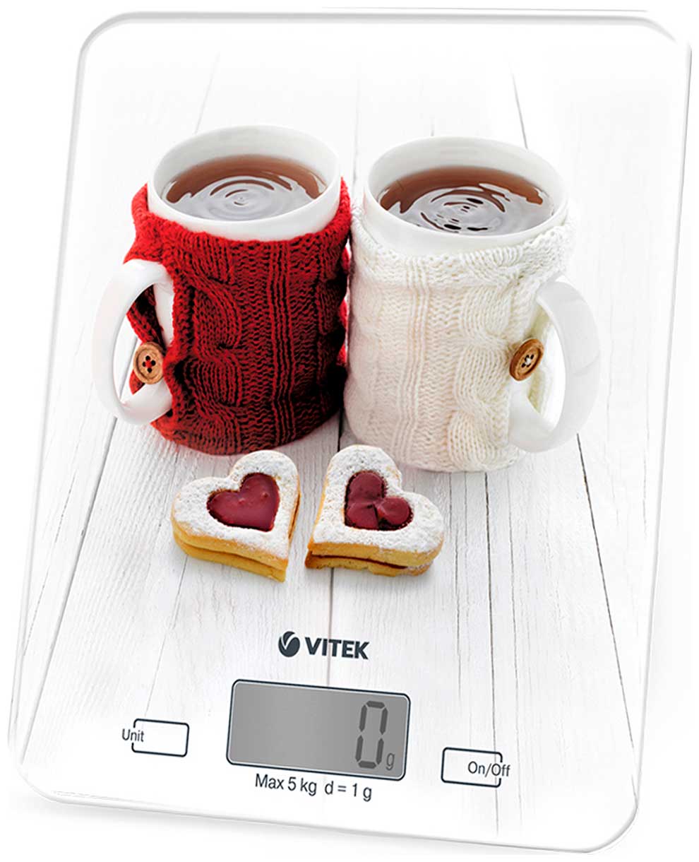 Весы кухонные электронные Vitek VT-2424, макс. вес: 5 кг, белый