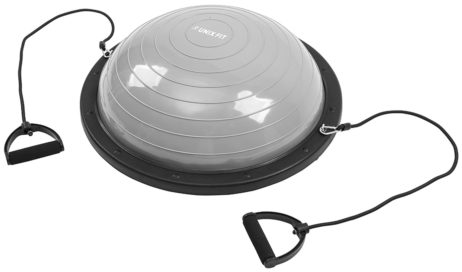 

Полусфера балансировочная Unix Fit Bosu с эспандерами, 58 см (BSSP58), Серый