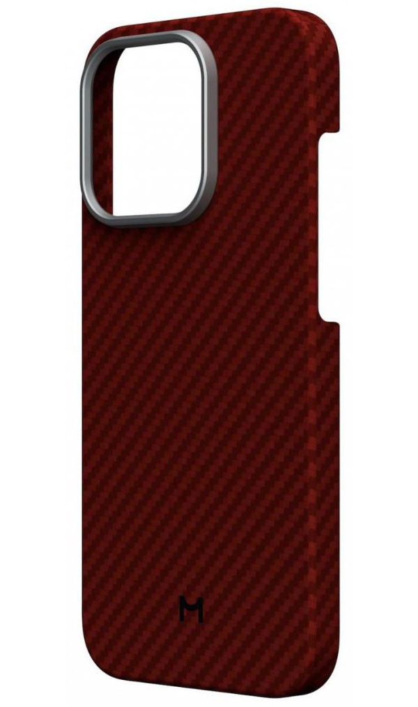 Изображение товара Чехол для мобильного телефона Magssory для iPhone 15 Pro, кевлар (арамид), с магнитами, совместимый с MagSafe, red (CFB015)