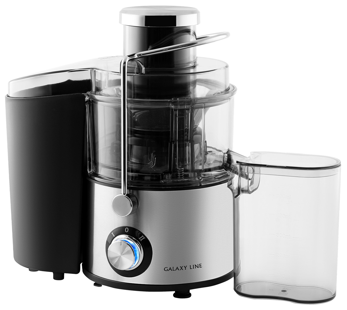 Изображение товара Центробежная соковыжималка GALAXY LINE GL 0810, мощность 1200 Вт, две скорости, нержавеющая сталь