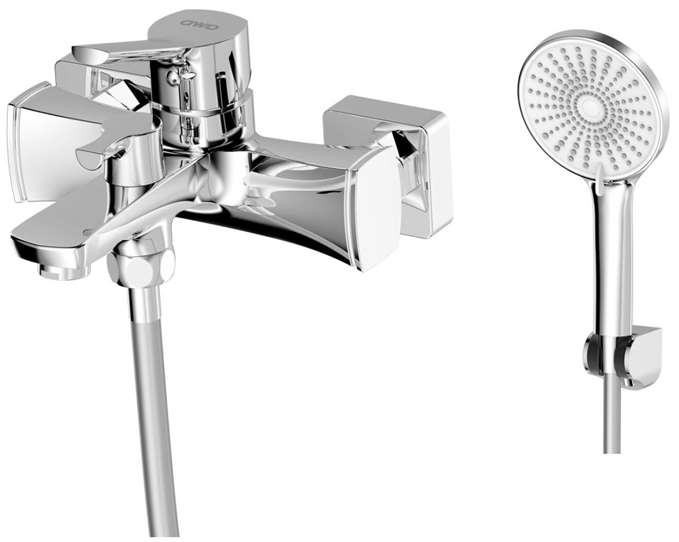 Изображение товара Смеситель с душевой лейкой AWP Shira S0514C для ванны с коротким монолитным изливом хром