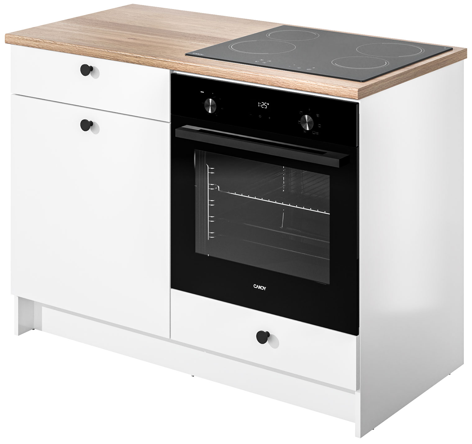 

Шкаф кухонный напольный Candy ModulE, с ящиком секцией под духовку и столешницей, 120x91х61 см (TD0053873RU), белый матовый
