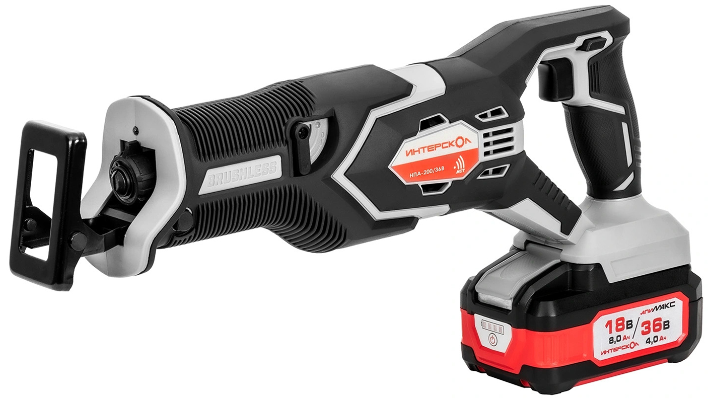 Изображение товара Бесщеточная аккумуляторная ножовочная пила Интерскол НПА-200/36В (833.0.0.70)