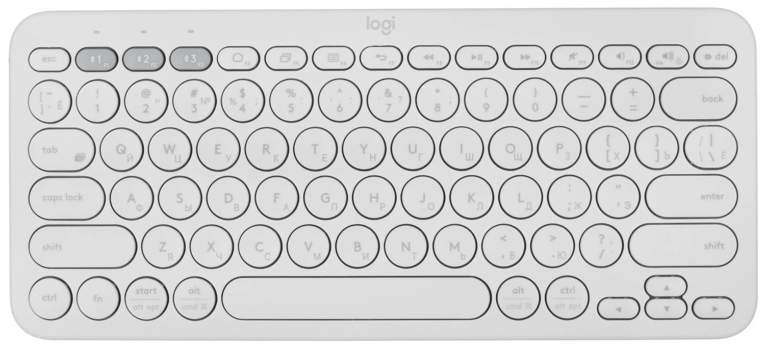 Изображение товара Беспроводная мембранная клавиатура Logitech K380 белого цвета