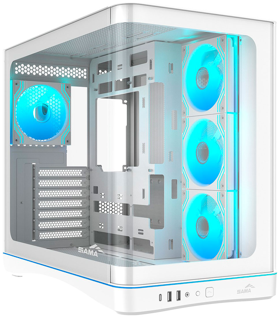 

Компьютерный корпус Sama V62S White (V62S-WHADA4X1-GL), Белый
