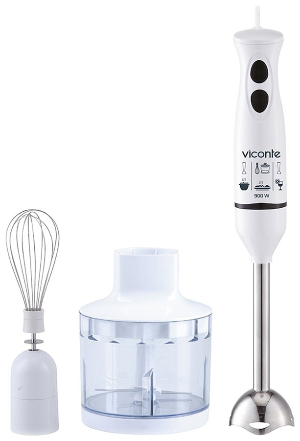 Изображение товара Погружной блендер Viconte VC-4449 Белый 900 Вт с чашей 0.5 л, венчик, измельчитель