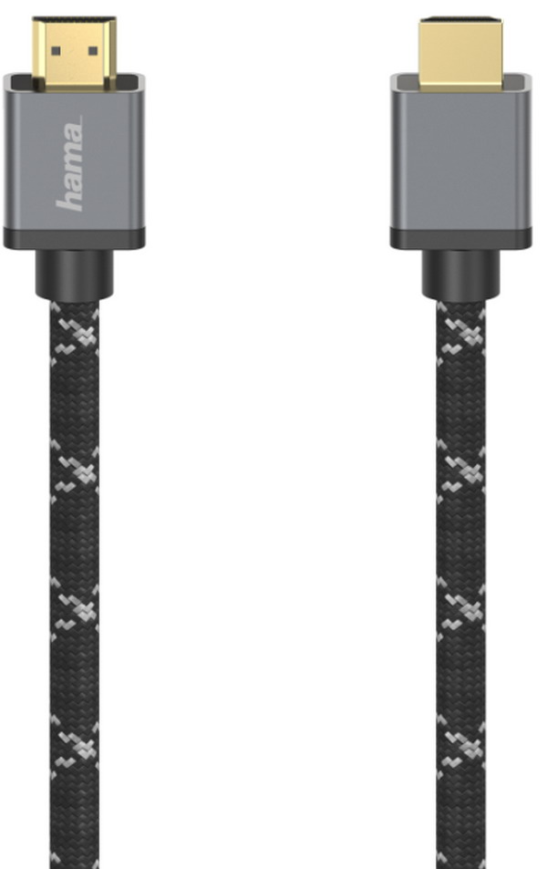 фото Сверхскоростной кабель hama hdmi сертифицированный штекер-штекер 8k, алюминий, 2 м, grey (205239)