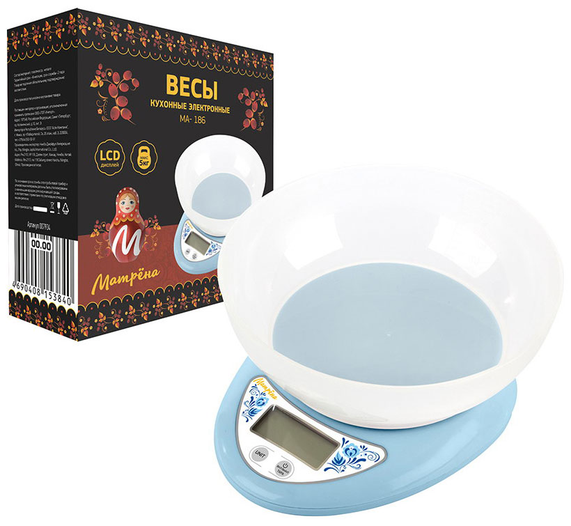 Изображение товара Кухонные электронные весы Матрёна MA-186 до 5 кг с функциями