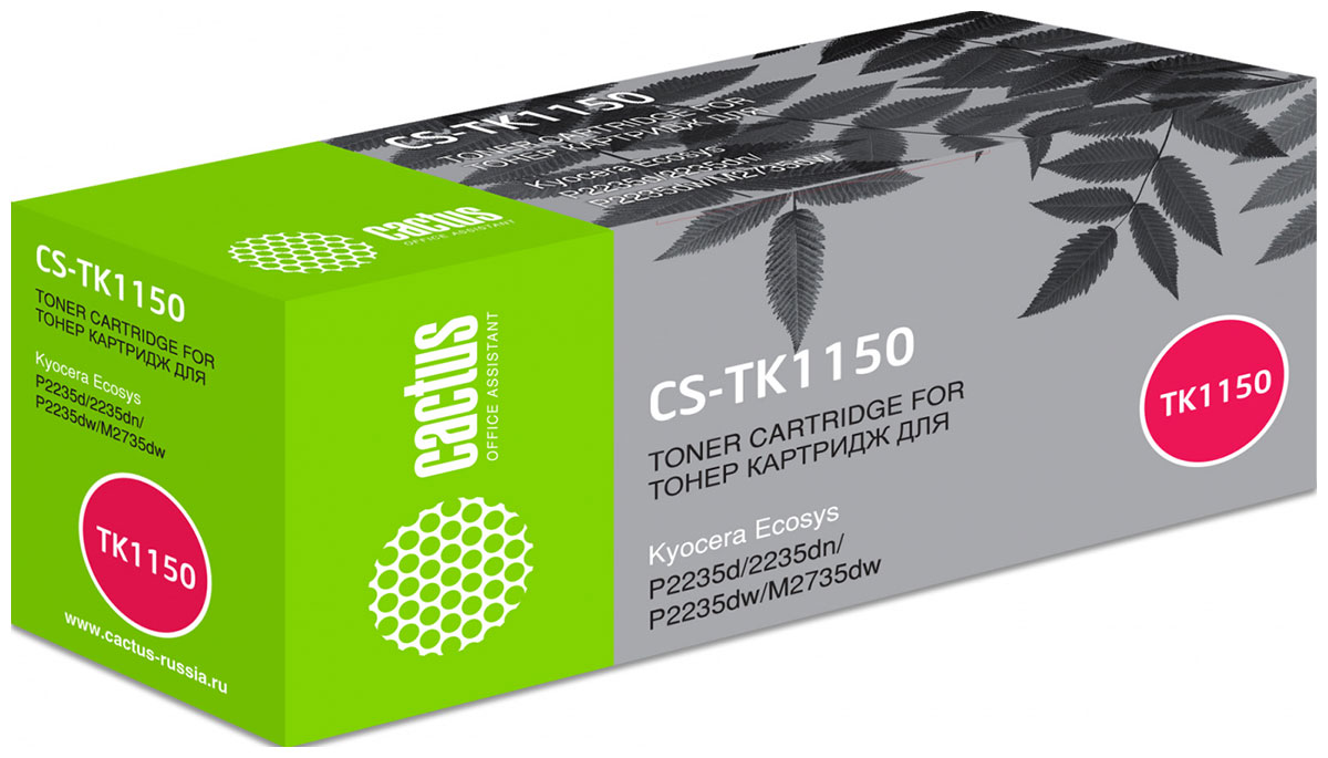 Изображение товара Картридж Cactus CS-TK1150 черный для Kyocera Ecosys P2235d/P2235dn/P2235dw/M2735dw (3000стр.) Изображение товара Картридж Cactus CS-TK1150 черный для Kyocera Ecosys P2235d/P2235dn/P2235dw/M2735dw (3000стр.)