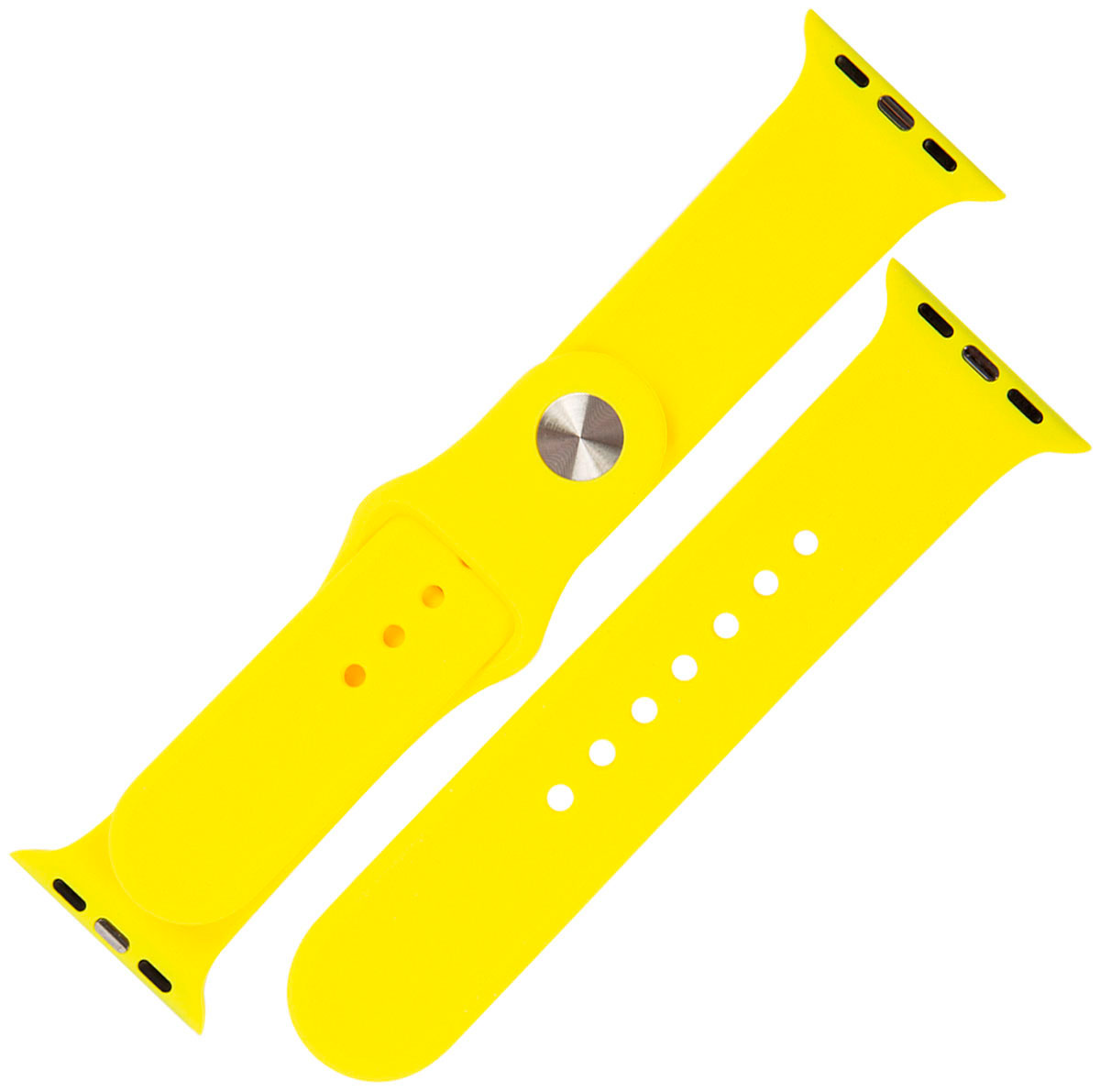 Ремешок силиконовый mObility для Apple watch – 42-44 мм (S3/S4/S5 SE/S6), яркий желтый ремешок силиконовый red line для apple watch – 42 44 mm s3 s4 s5 se s6 синий